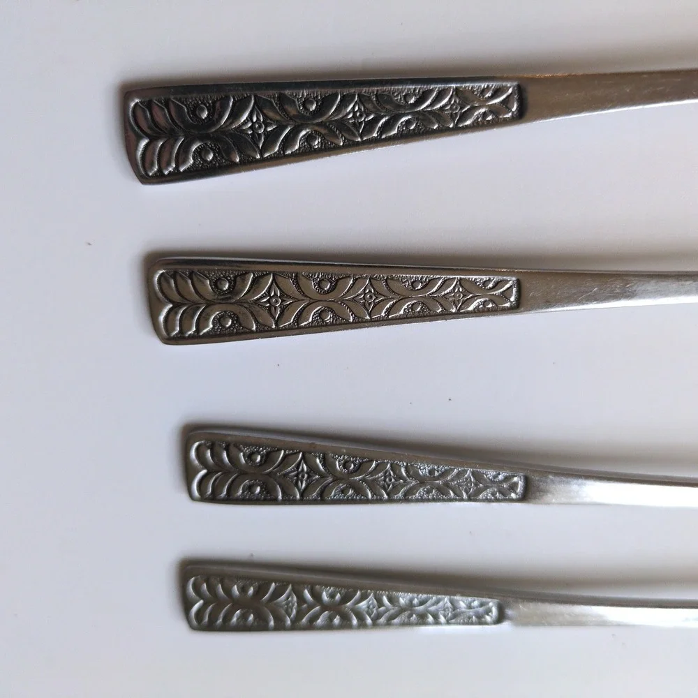 Vintage MCM Alhambra Stainless Japan Salad Dessert Fork - Set‎ of 4 Retro